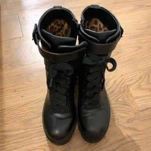 Black lace up boots
